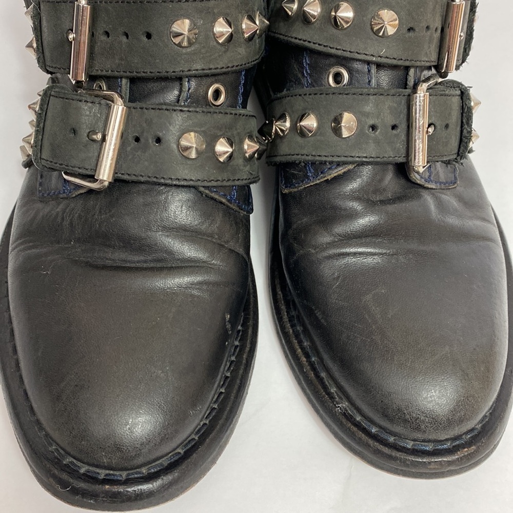 Zadig & Voltaire Laureen black leather studded boots 6 - Picture 3 of 8